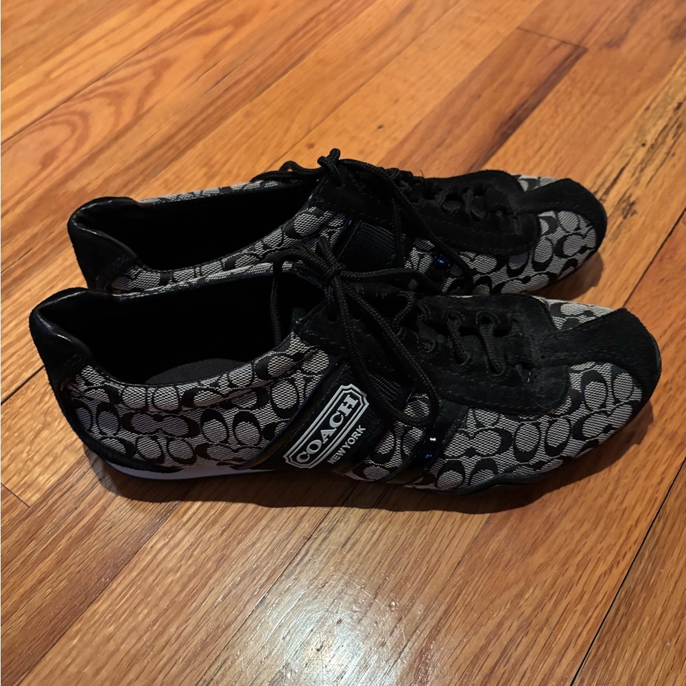 Coach Kids Black and White Patterned Sneakers
